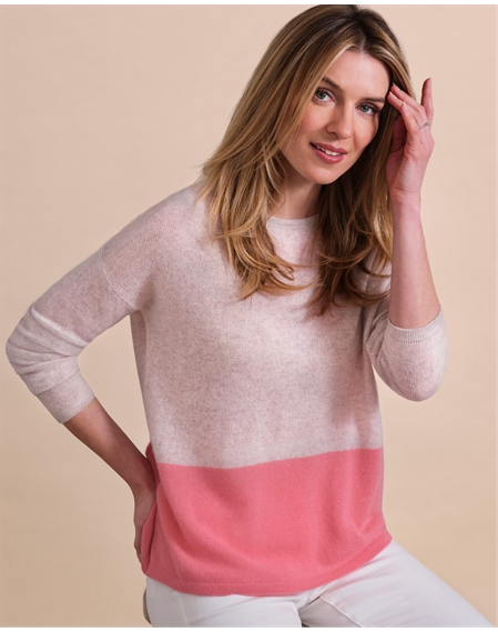 Gassato Cashmere Relaxed Color Block Sweater