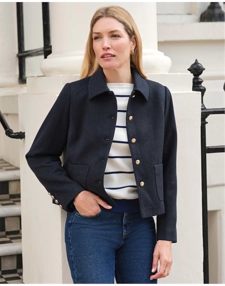 Wool Blend Collar Jacket