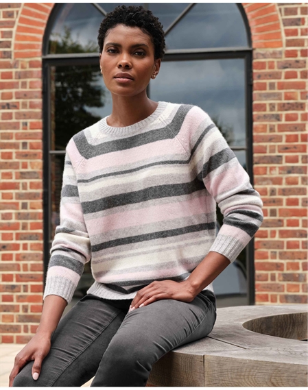 Cashmere Blush Stripe Sweater