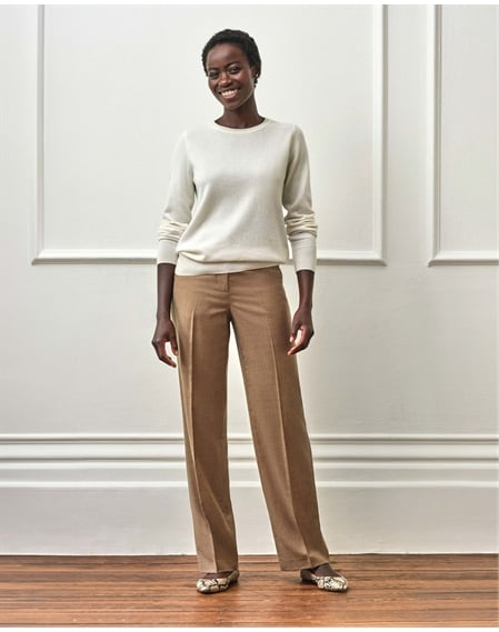 Wool Blend High Waist Trouser