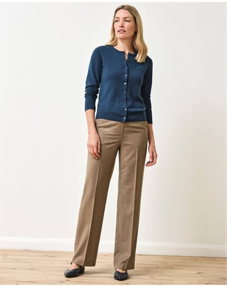 Wool Blend High Waist Trouser