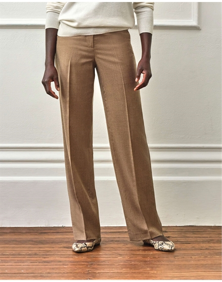 Wool Blend High Waist Trouser