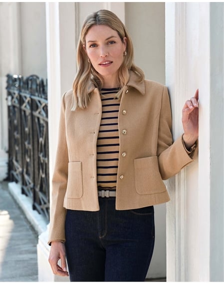 Wool Blend Collar Jacket
