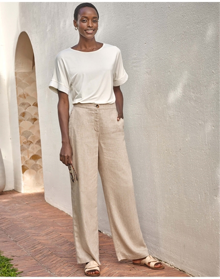 Textured Linen Trouser
