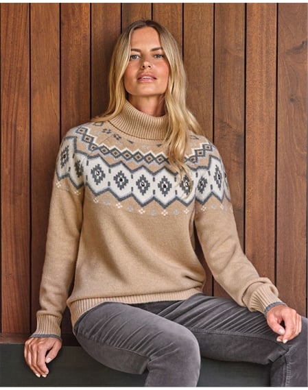 Wool Cashmere Embellished Fairisle Sweater