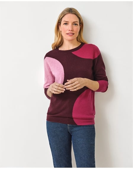 Wool Cashmere Boyfriend Spot Sweater
