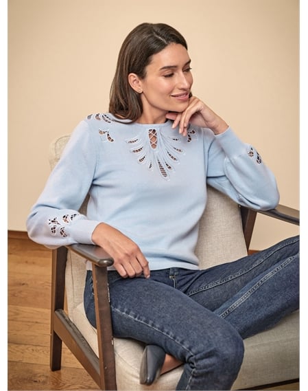 Cotton Wool Embroidered Sweater