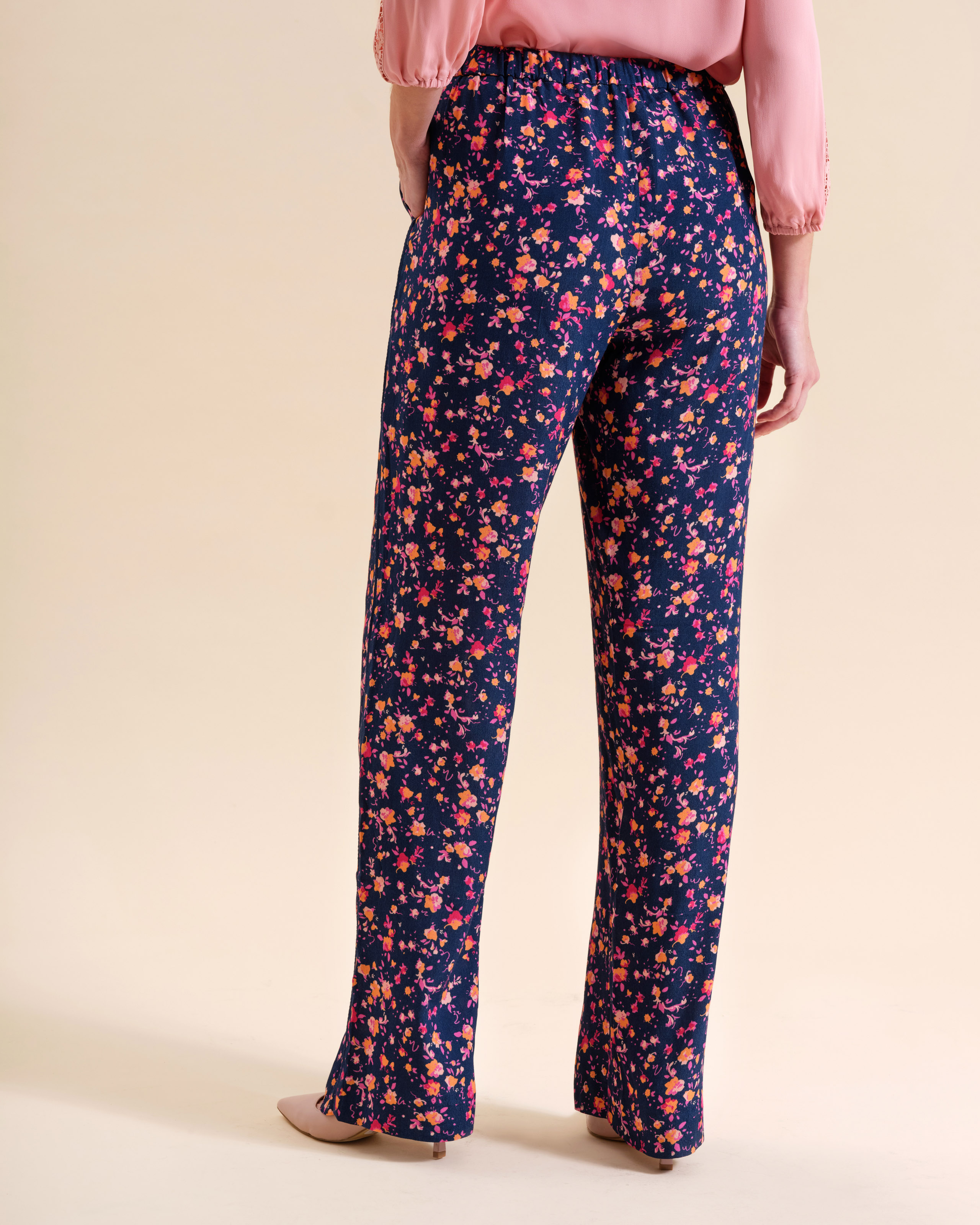 Navy Ditsy | Printed Palazzo Pants | Pure Collection