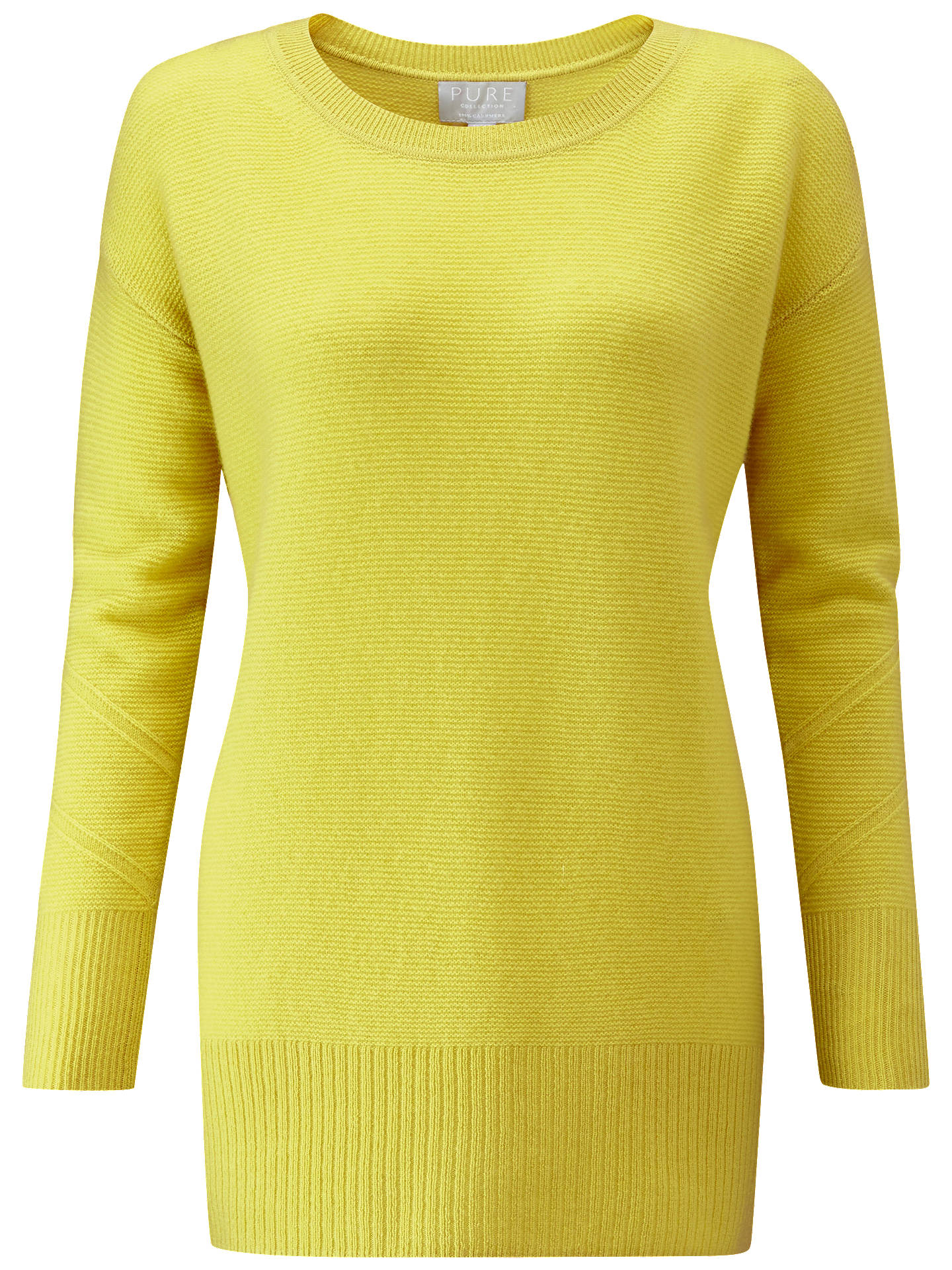 Chartreuse | Cashmere Textured Crew Neck Sweater | Pure Collection