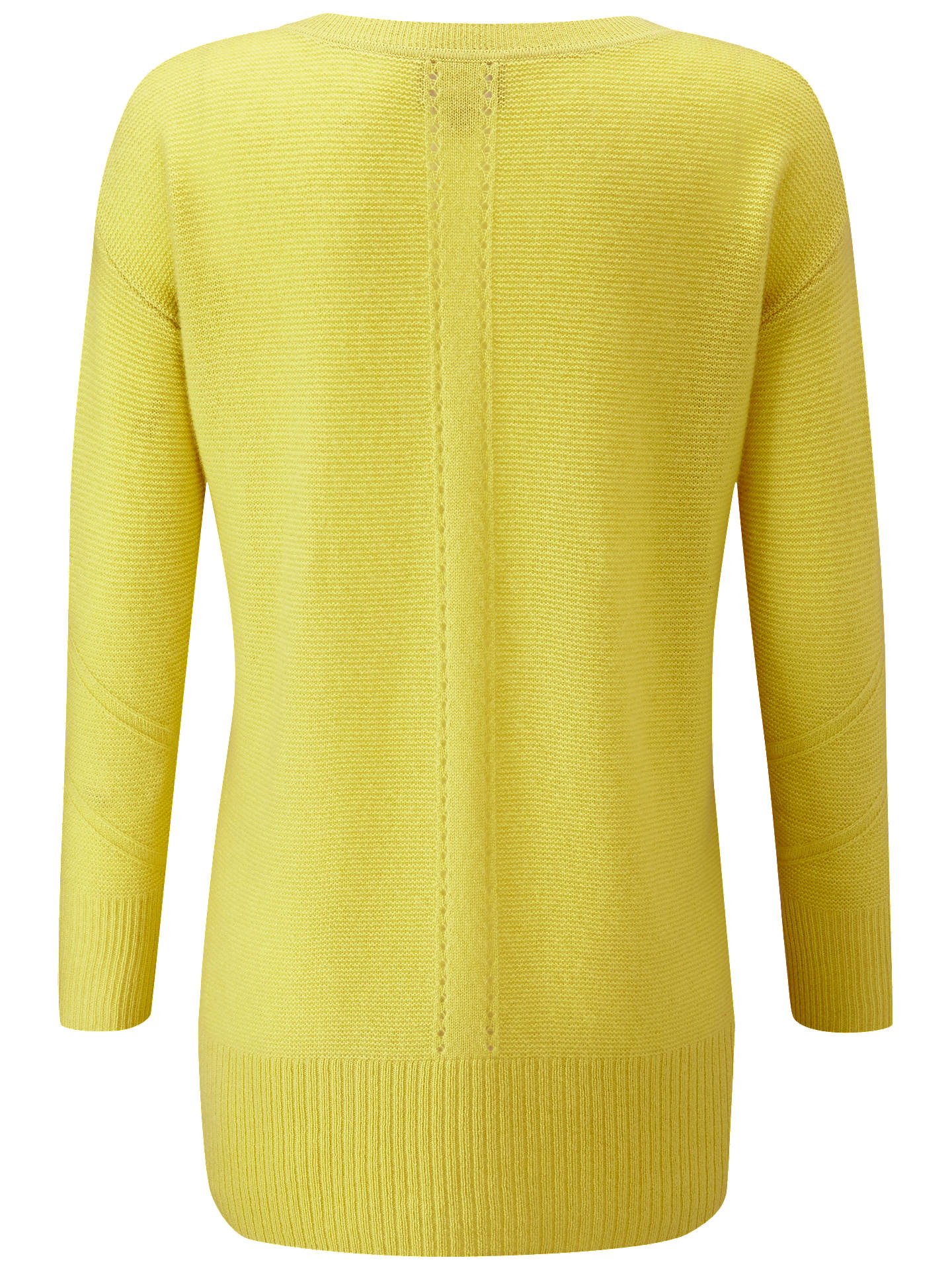 Chartreuse | Cashmere Textured Crew Neck Sweater | Pure Collection