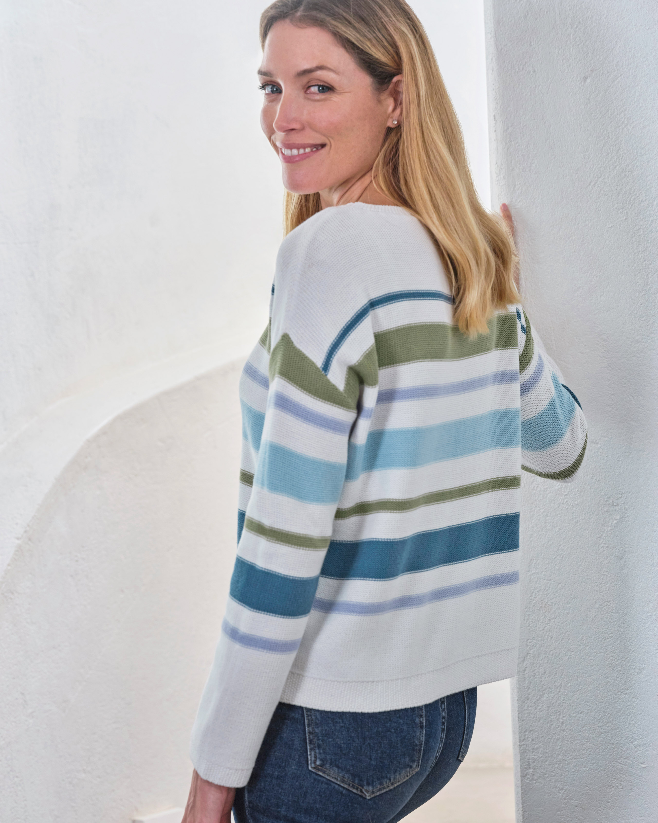 Cleo Sweater Green Stripe
