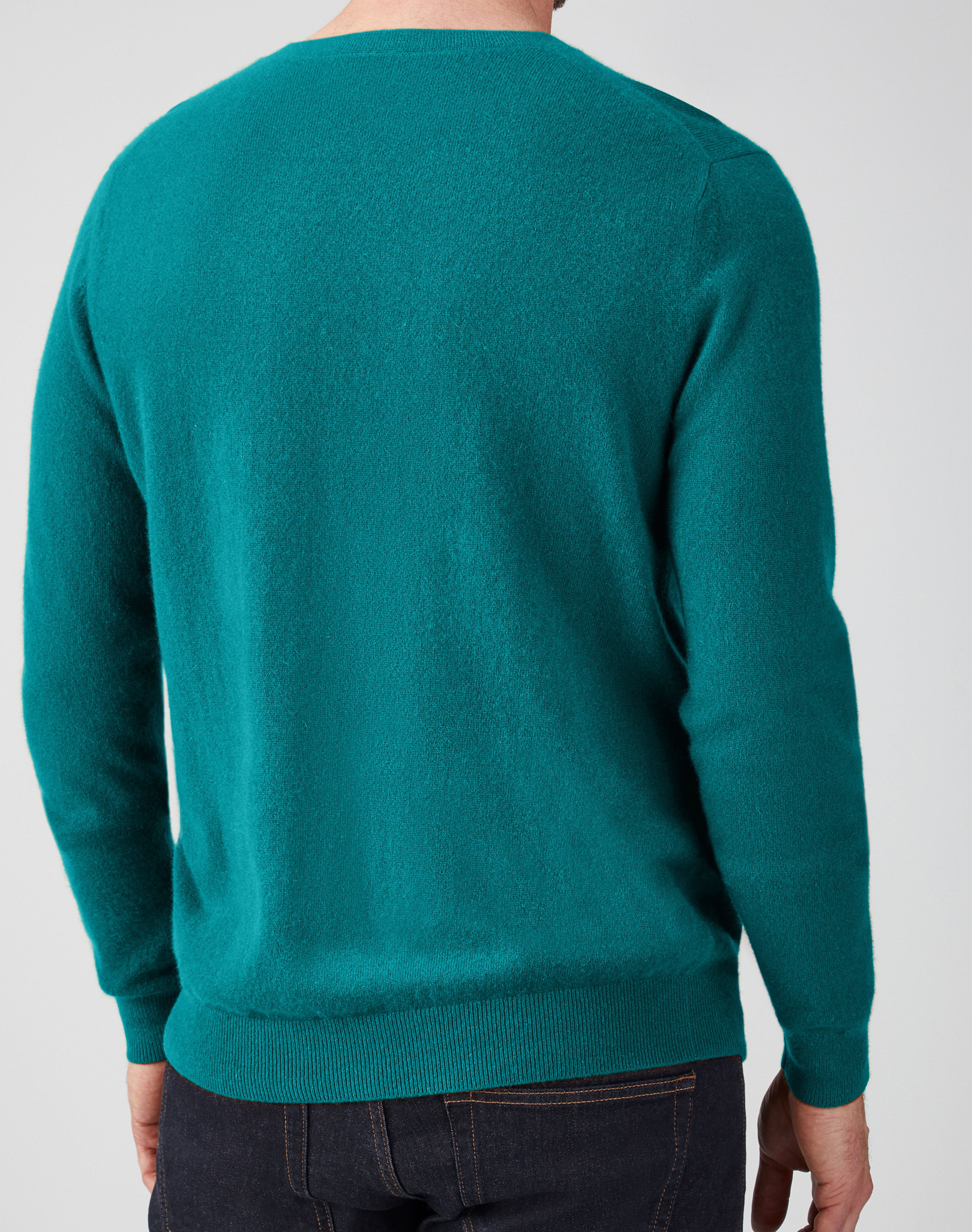 Forest Green | Mens Cashmere Crew Neck Sweater | Pure Collection