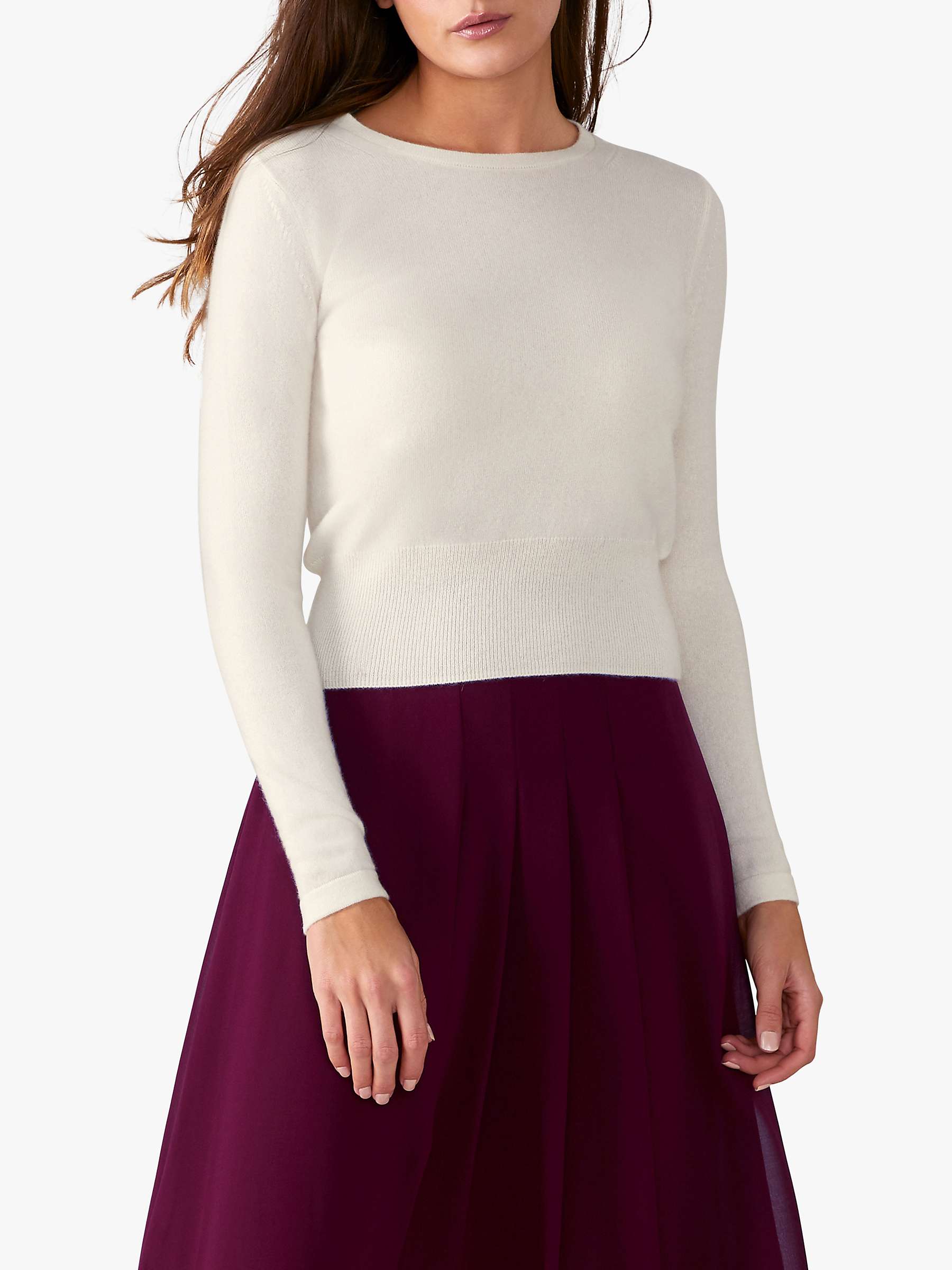 Soft White Cashmere Crop Sweater Pure Collection