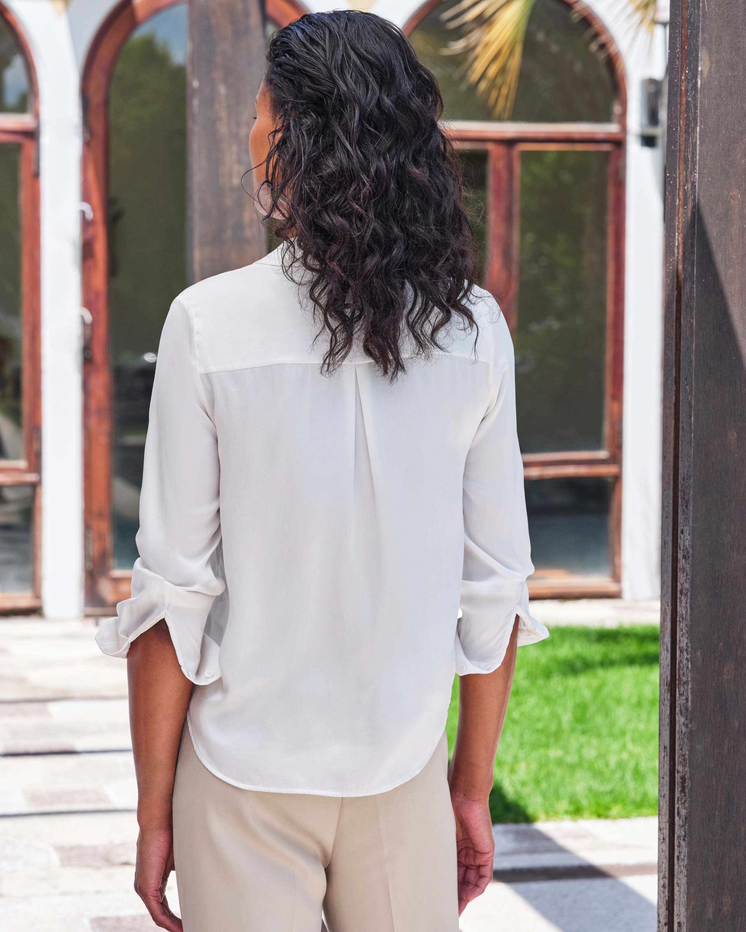 Promised Land Silk Satin And Lace Blouse