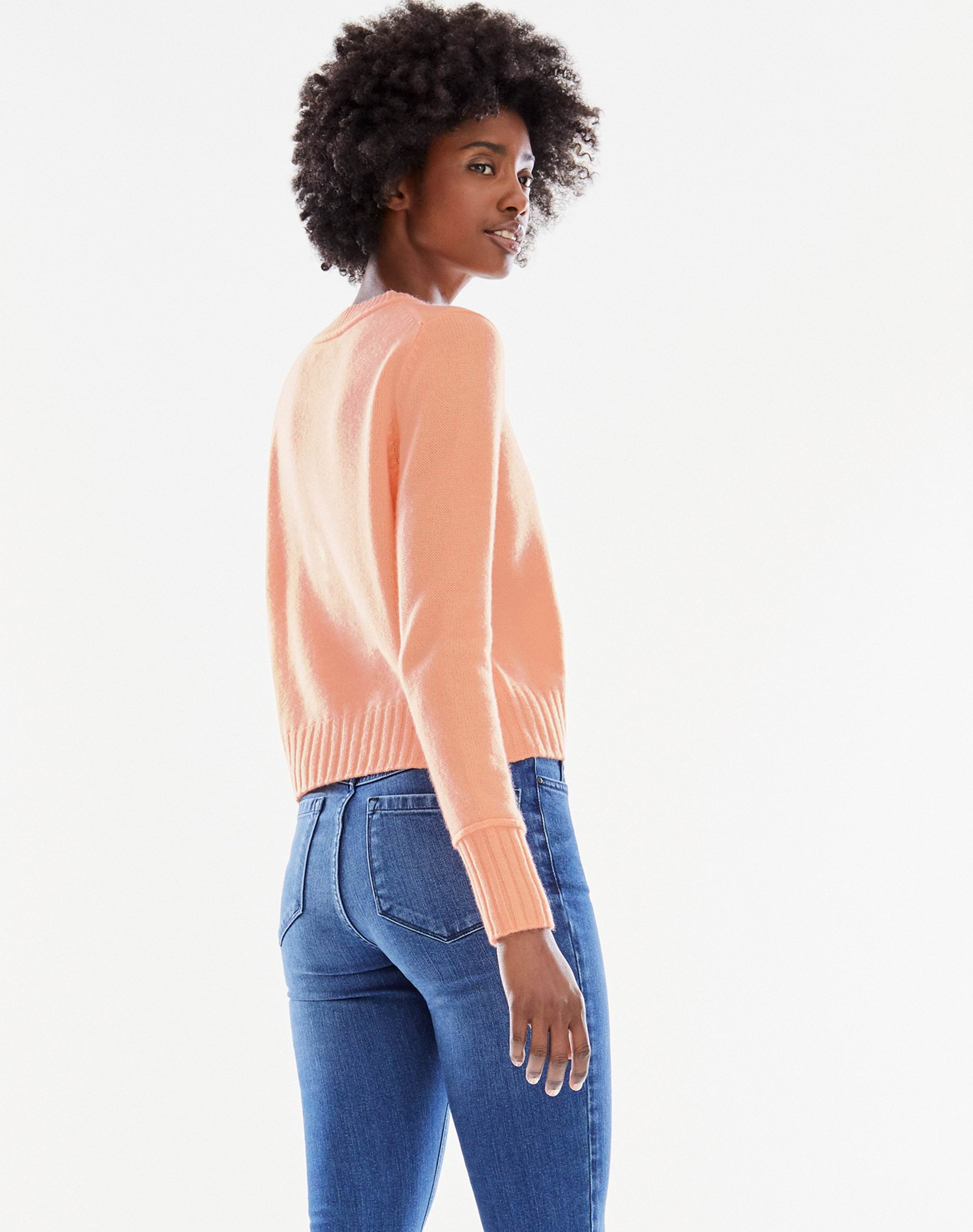 Peach Blush | Cashmere Lofty Cropped Sweater | Pure Collection