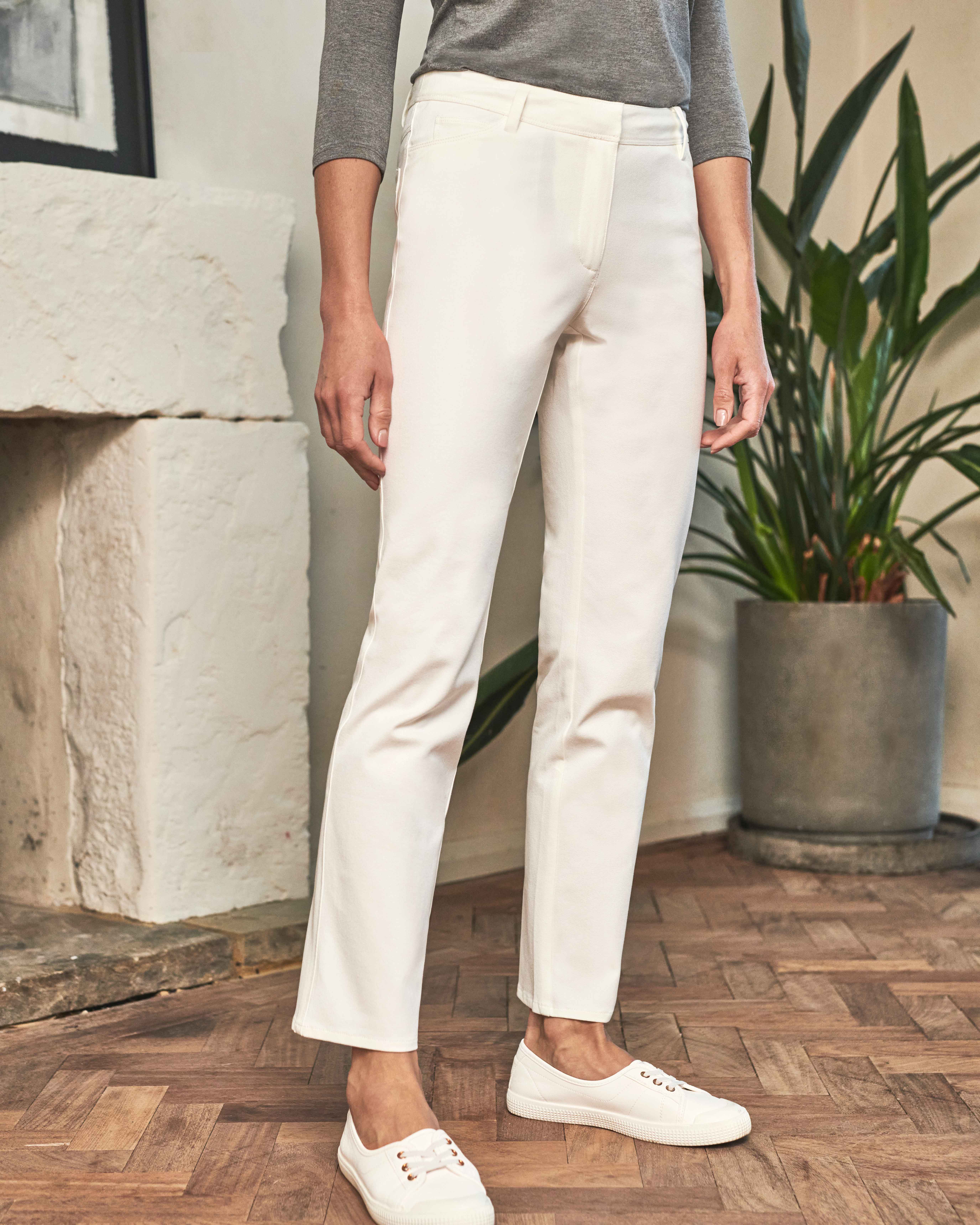 Soft White | Cotton Stretch Straight Leg Jean | Pure Collection