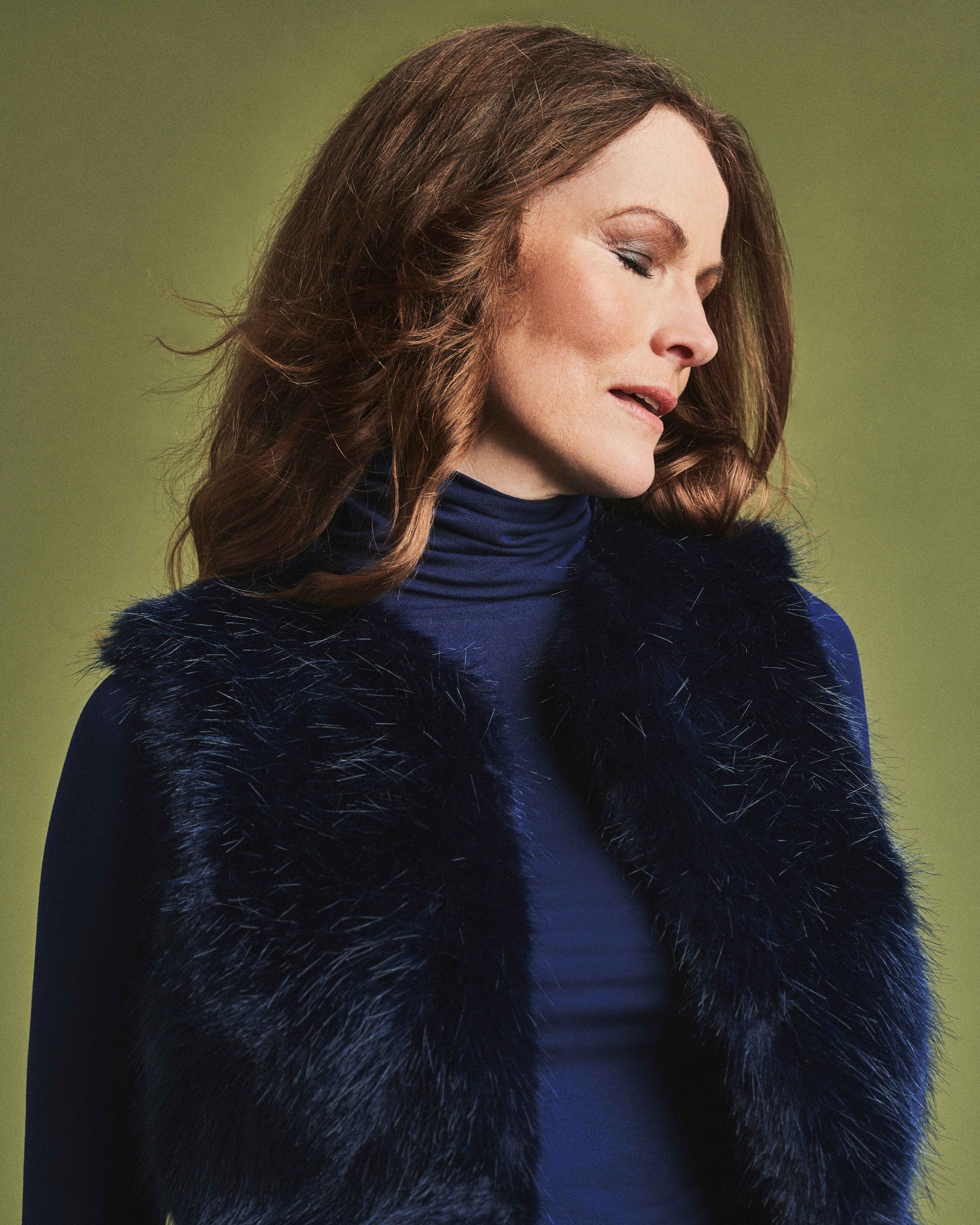 Navy Faux Fur Gilet Pure Collection