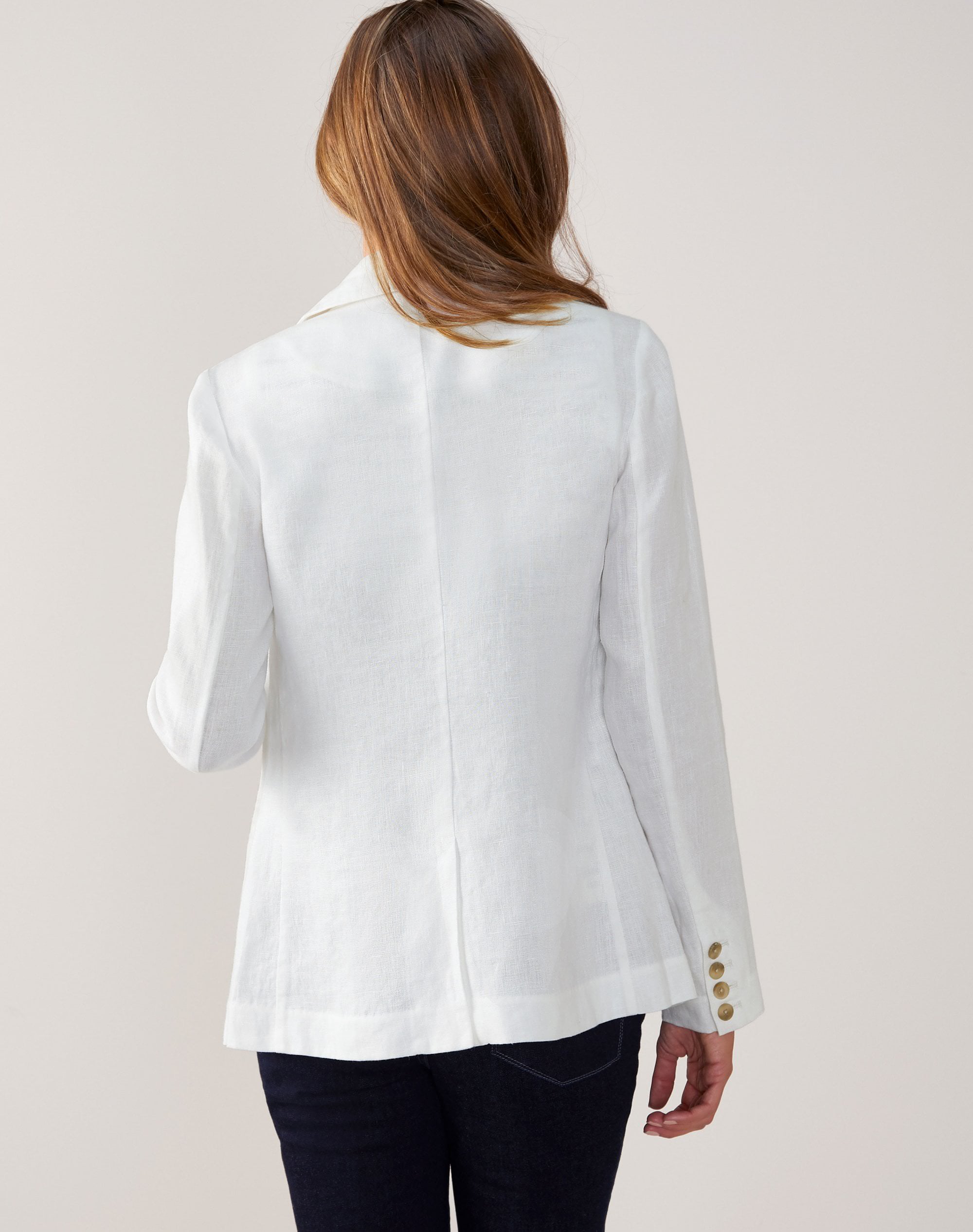 White Laundered Linen Jacket Pure Collection