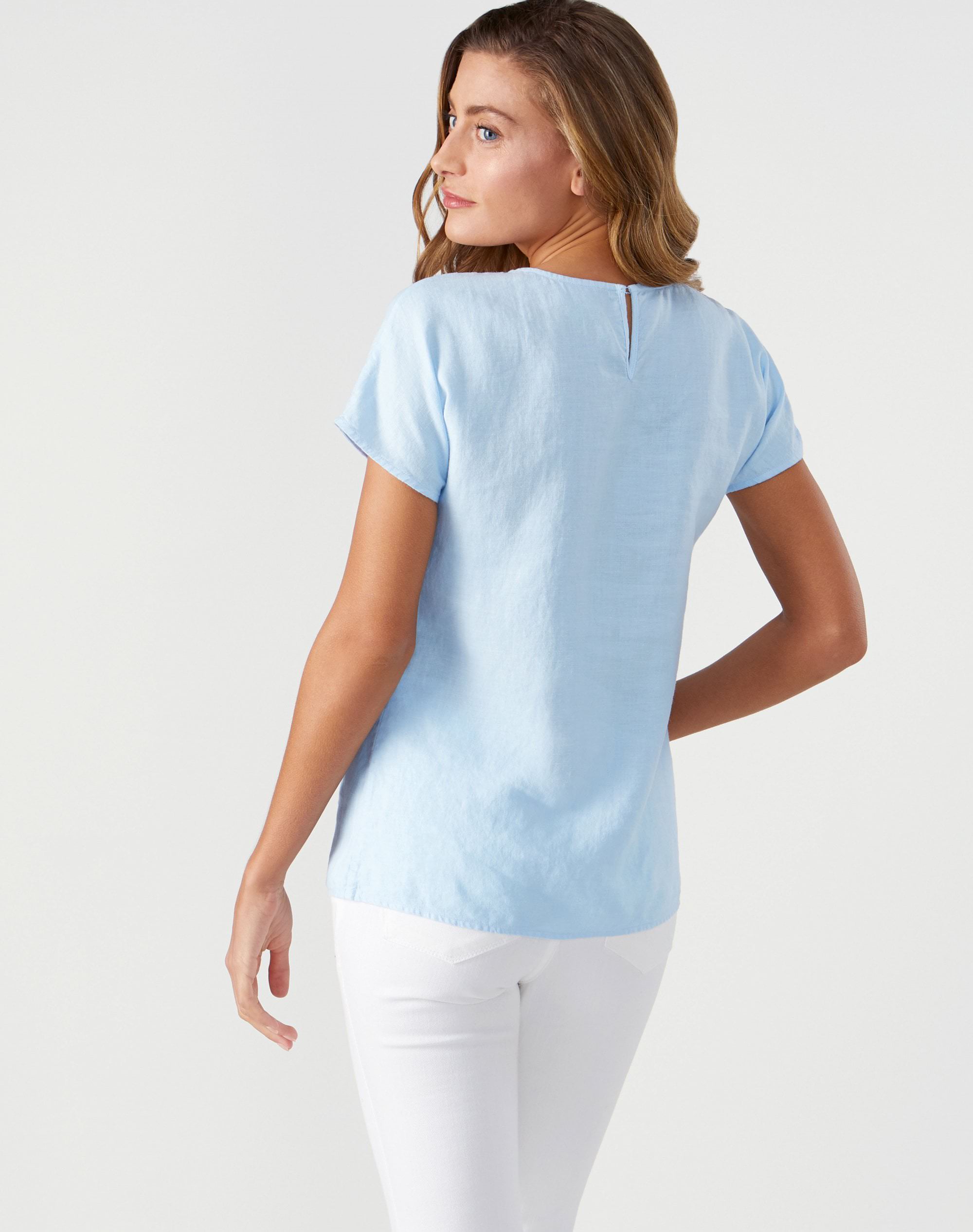 Pale Blue | Laundered Linen Top | Pure Collection