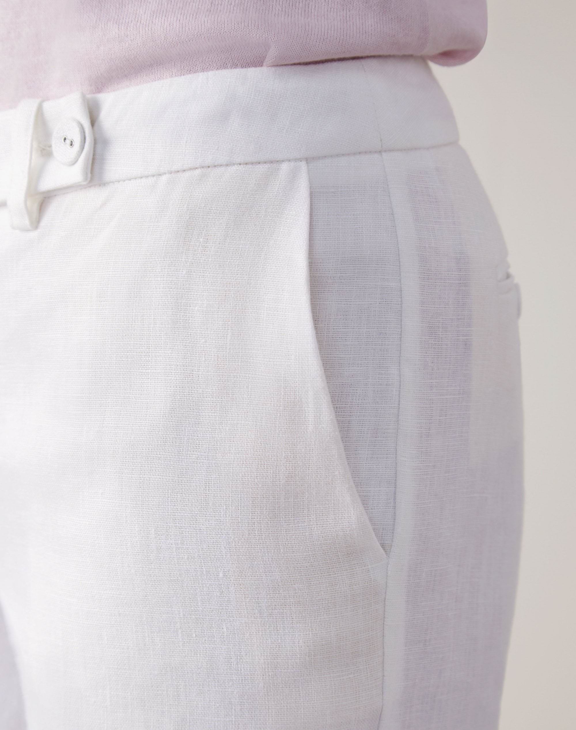 White Crinkle Linen Slim Pant main image 1