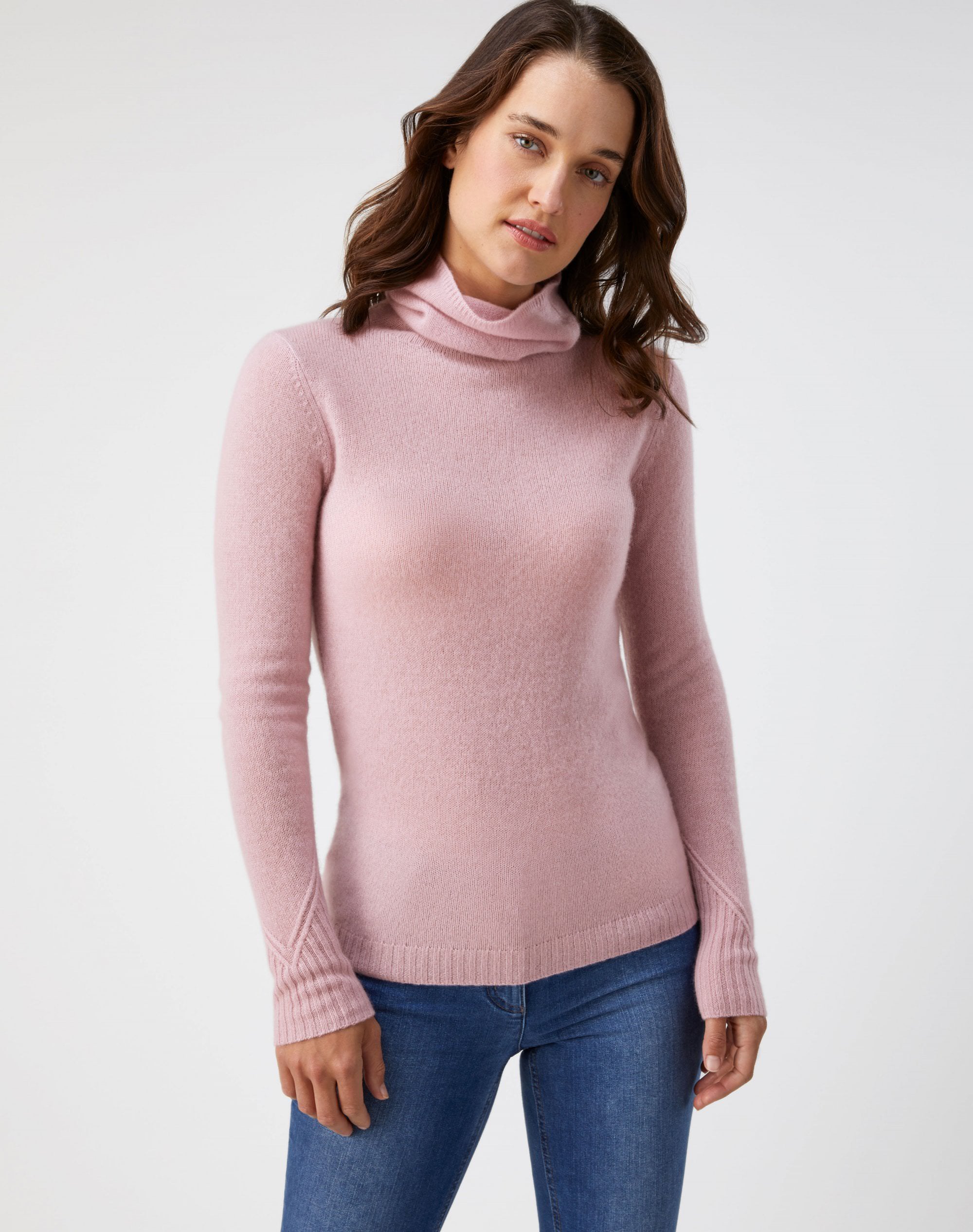 Dusty Pink Organic Lofty Polo Sweater Pure Collection