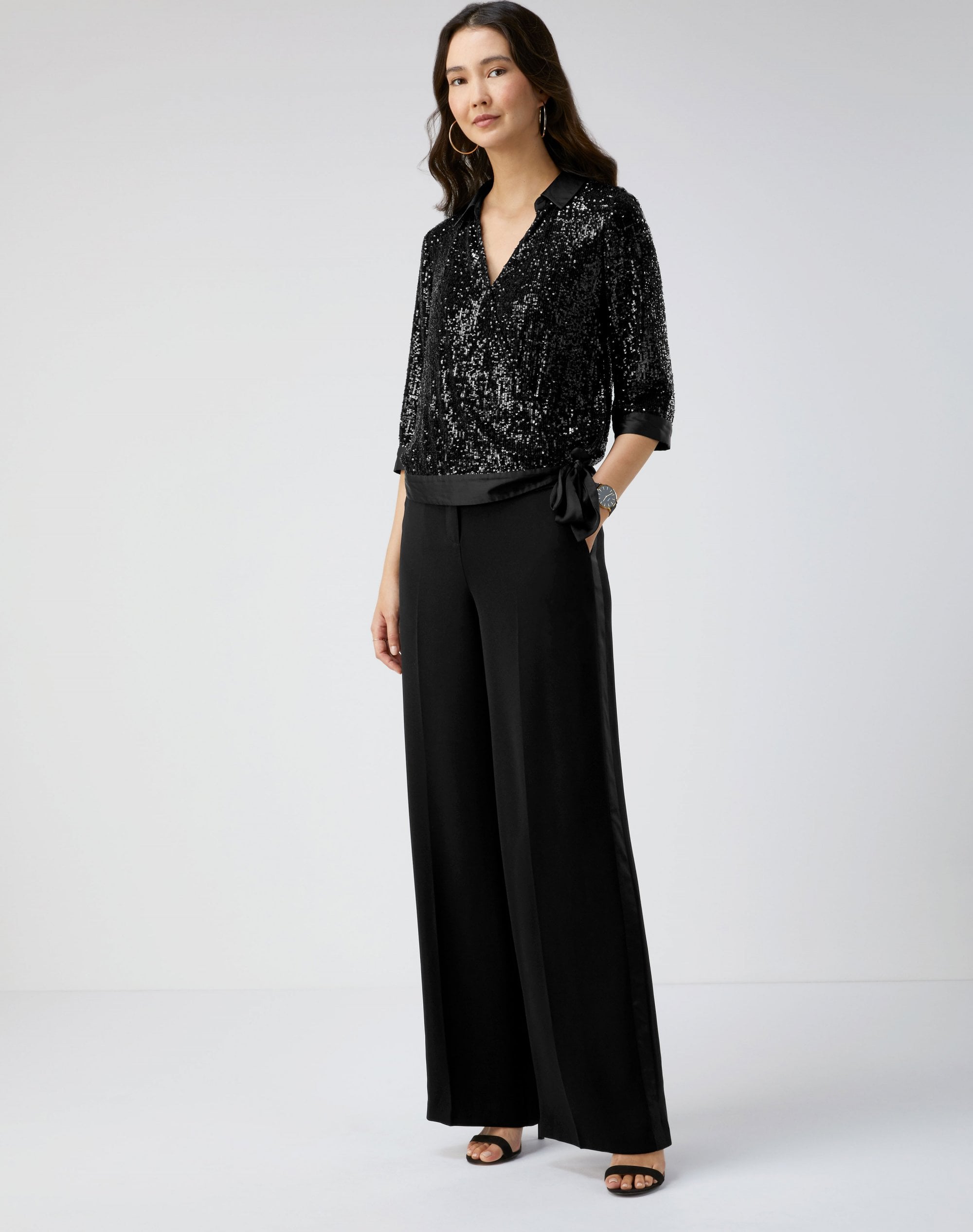 black sequin wrap