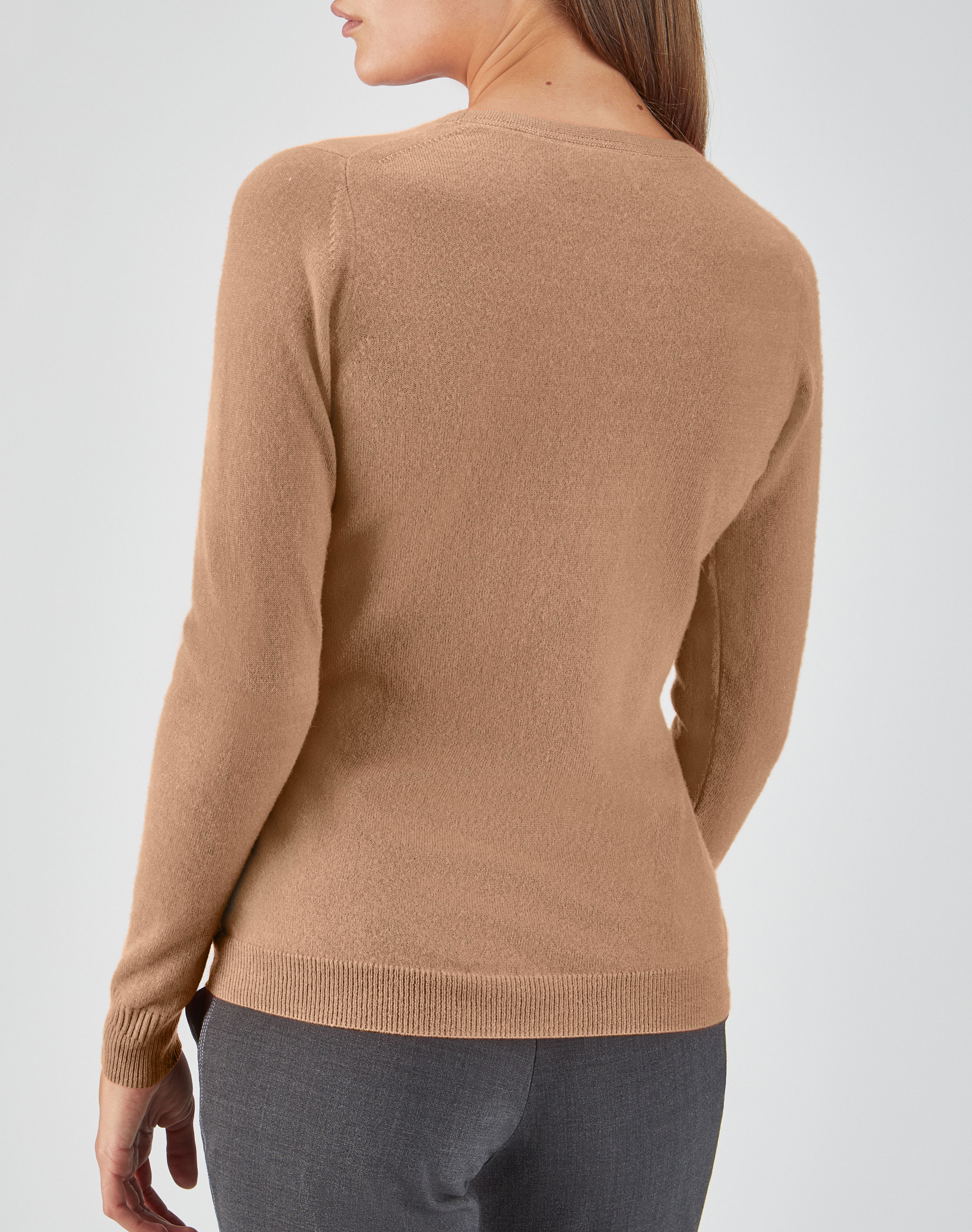 Camel Cashmere Slim Fit Crew Neck Sweater Pure Collection