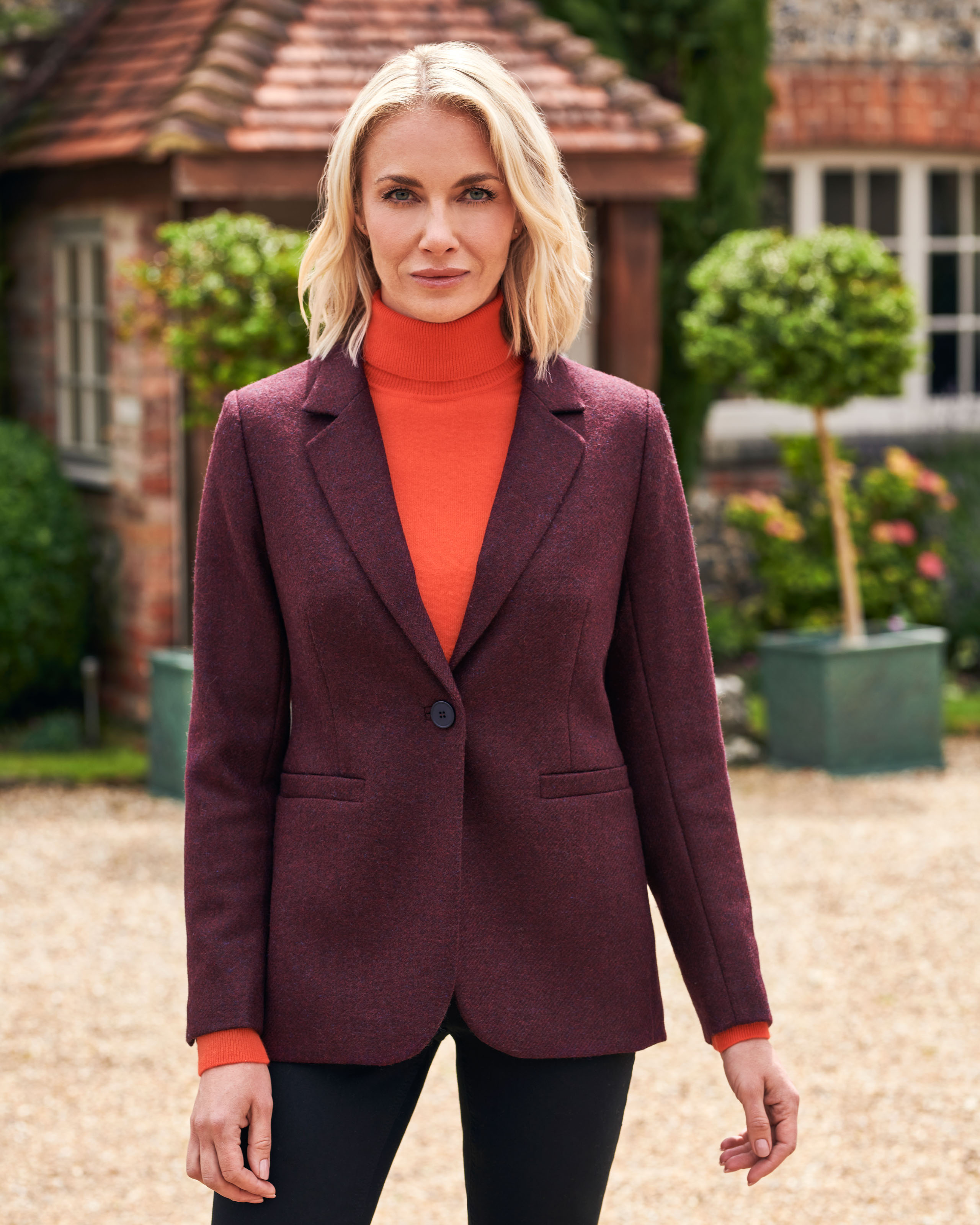 Burgundy Tailored Wool Blazer Pure Collection