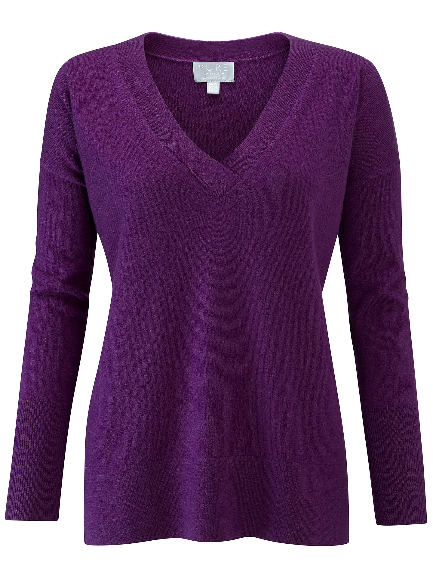 Raisin | Relaxed V Neck Cashmere Sweater | Pure Collection