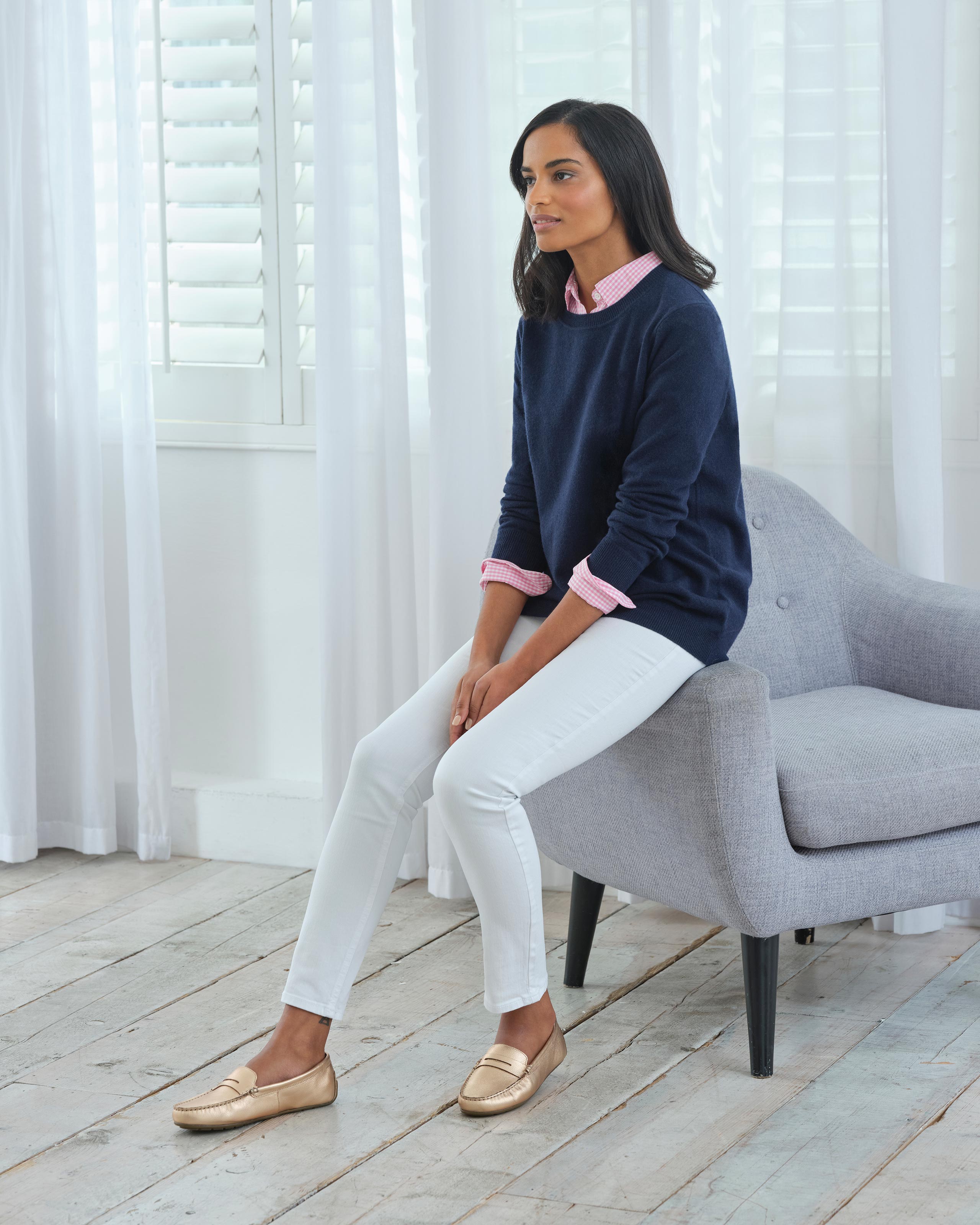 Navy | Womens Cashmere Boyfriend Sweater | Pure Collection