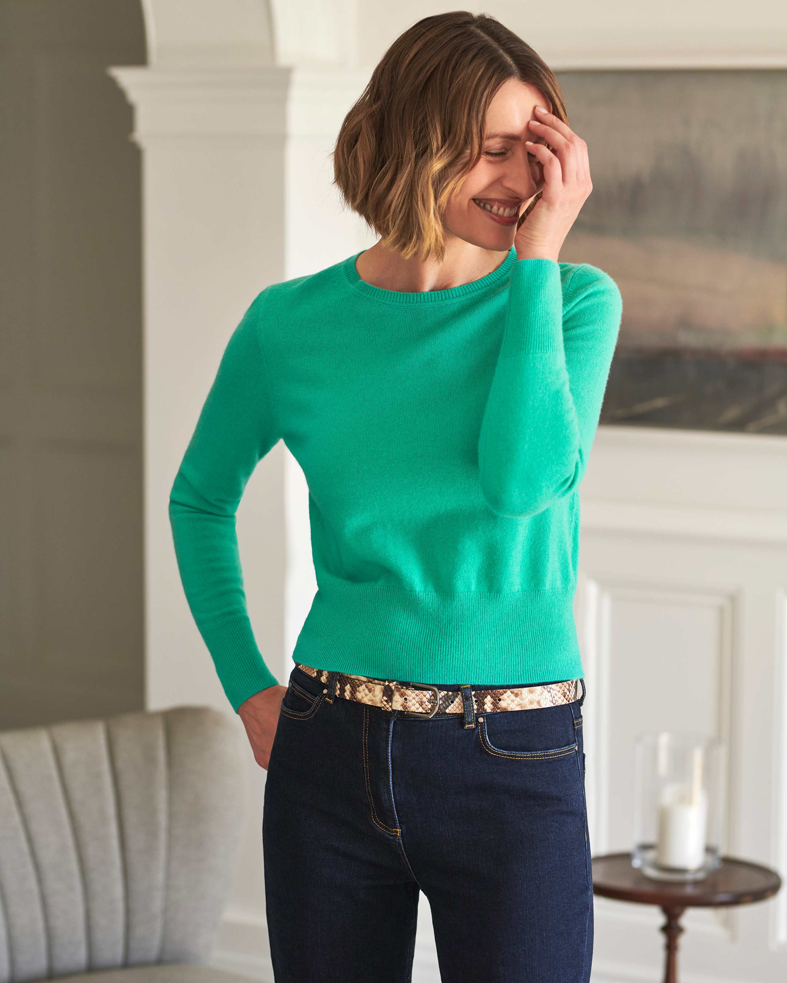 Jade | Cashmere Cropped Sweater | Pure Collection