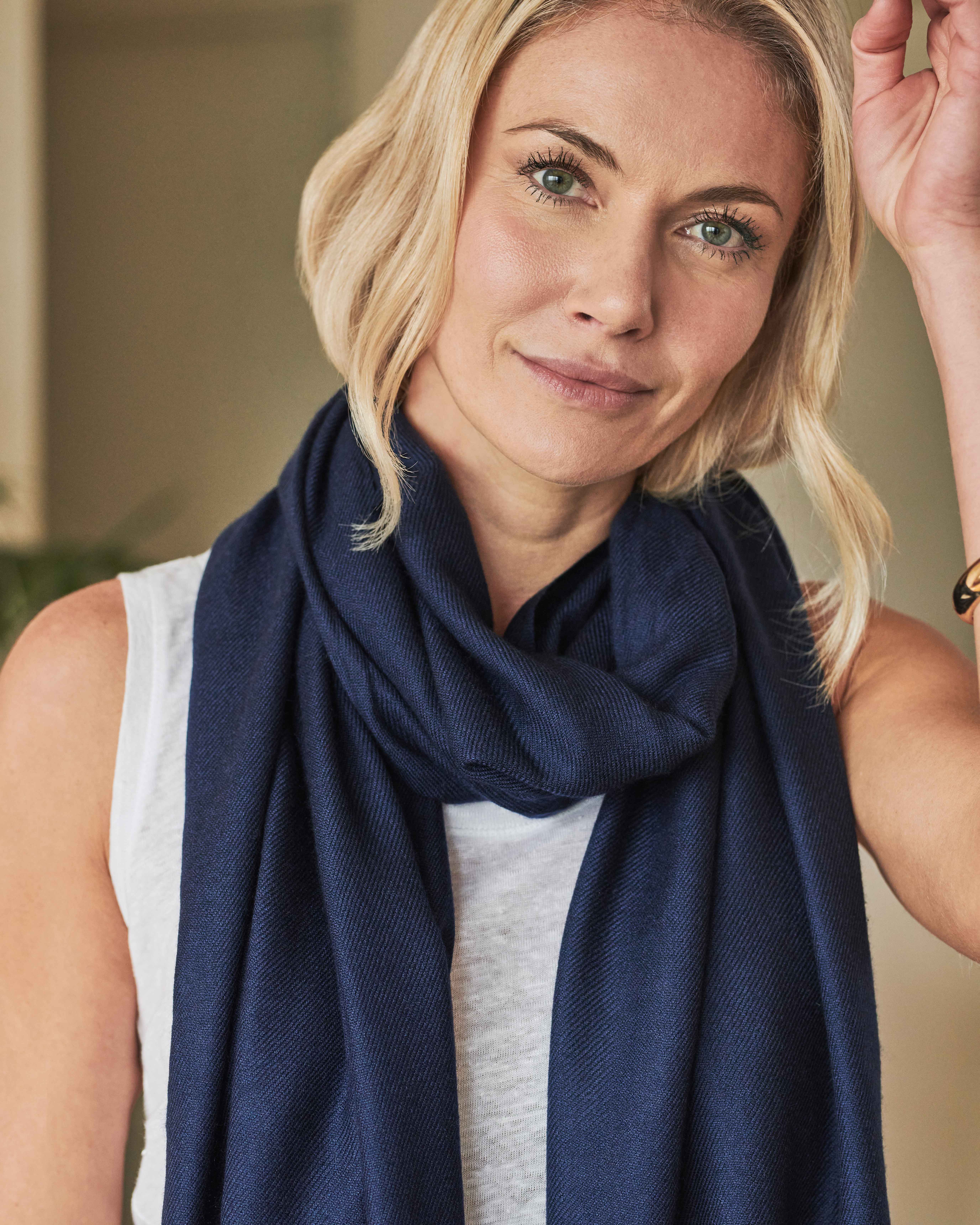 Navy | Pashmina Scarf | Pure Collection