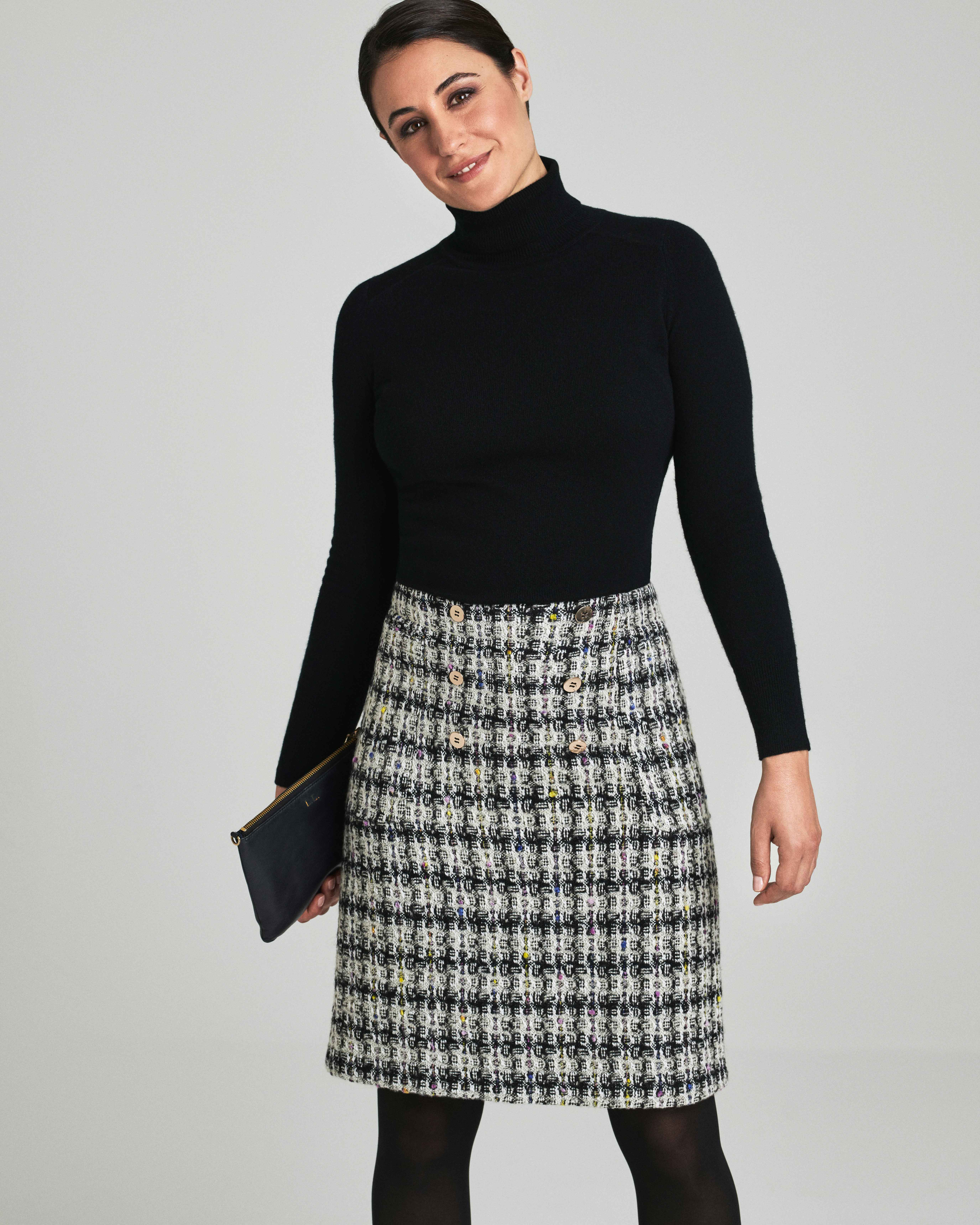 Black | Womens Cashmere Polo Neck Sweater | Pure Collection