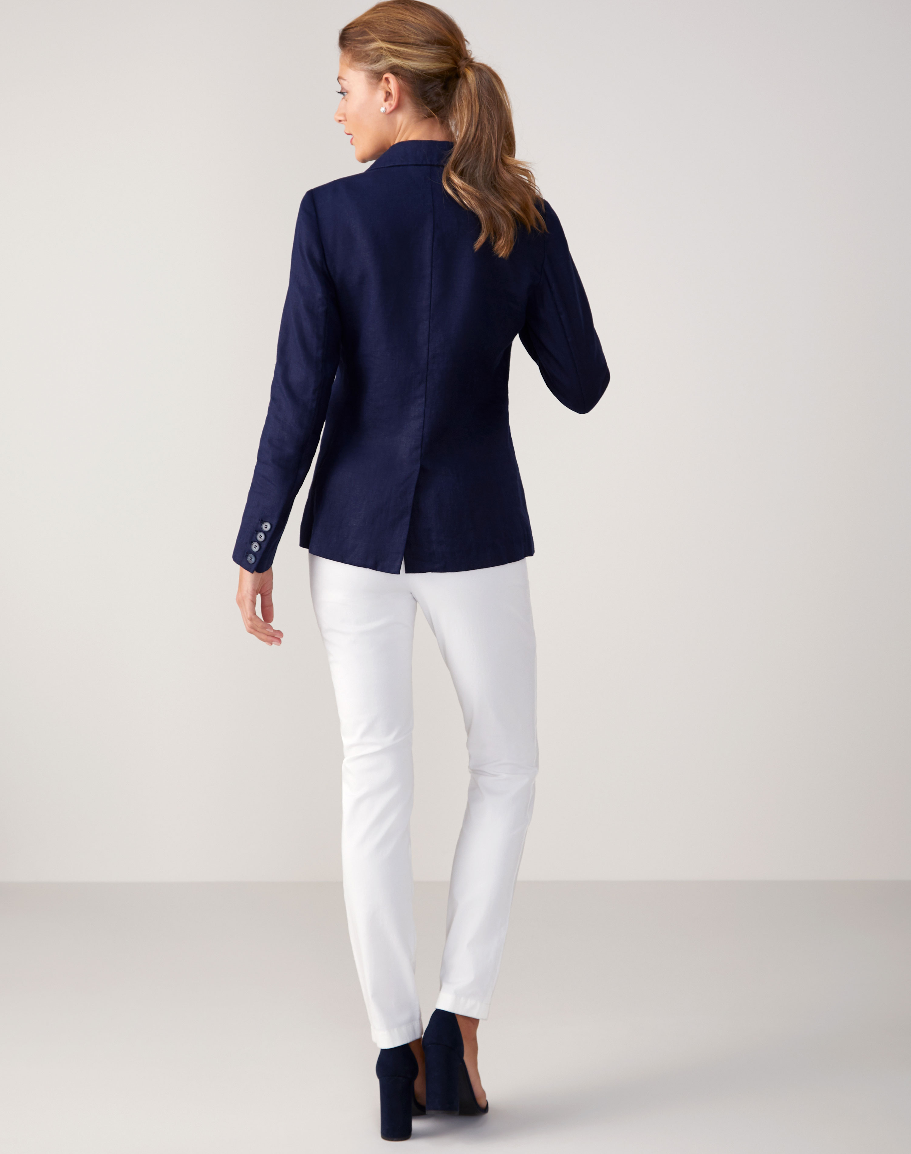 Navy | Laundered Linen Jacket | Pure Collection