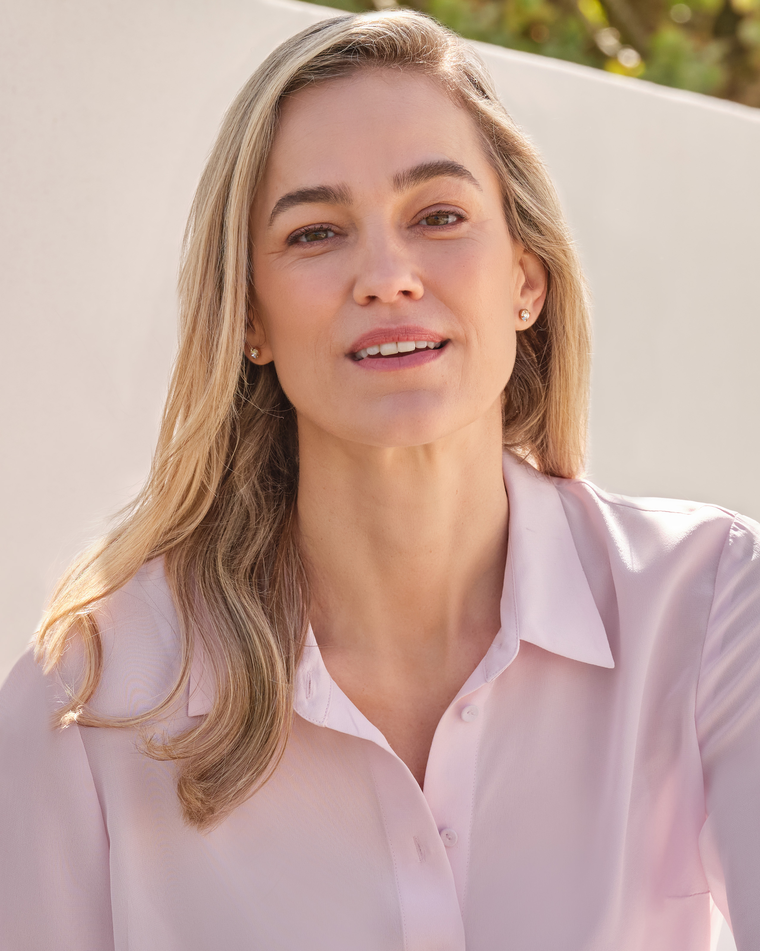 Pale Pink Washed Silk Shirt Pure Collection