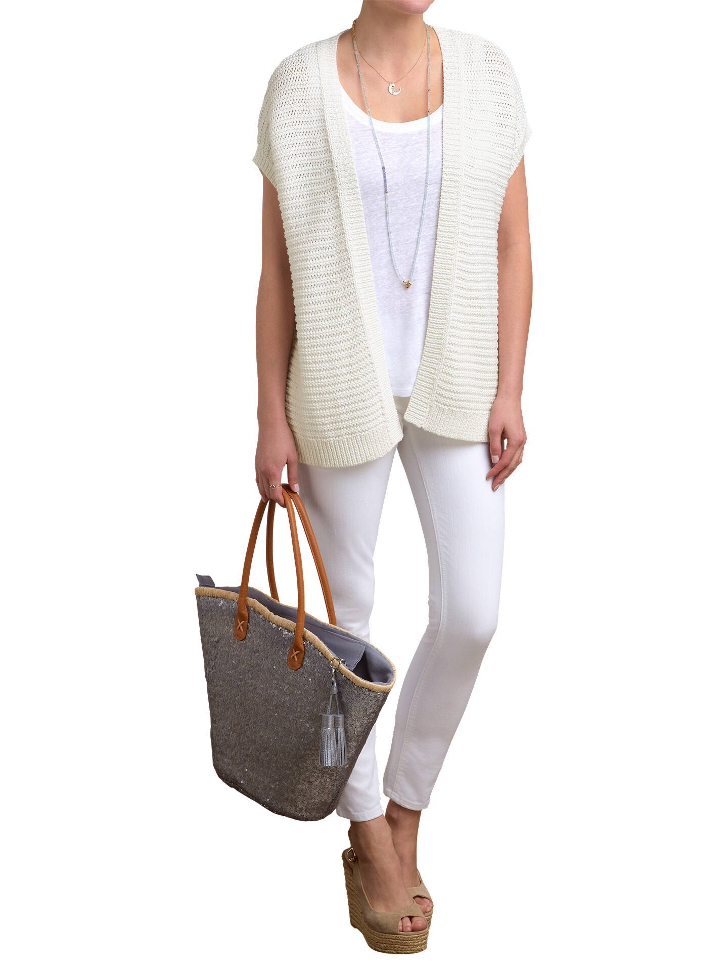 White Textured Cotton Kimono Pure Collection